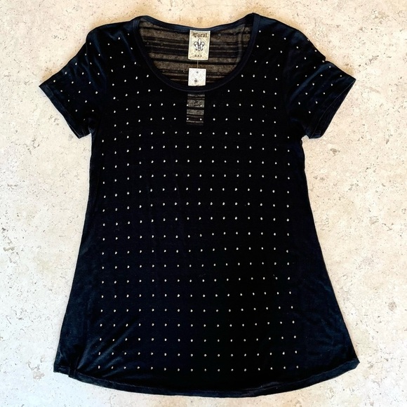 Vocal USA Embellished Short Sleeve T-Shirt Black, Size S NWT - Picture 7 of 8